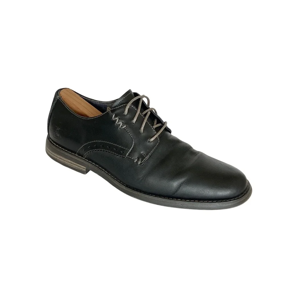 Original Penguin Walter Black Leather Oxford Dress Shoes Mens 11 OP100688W
